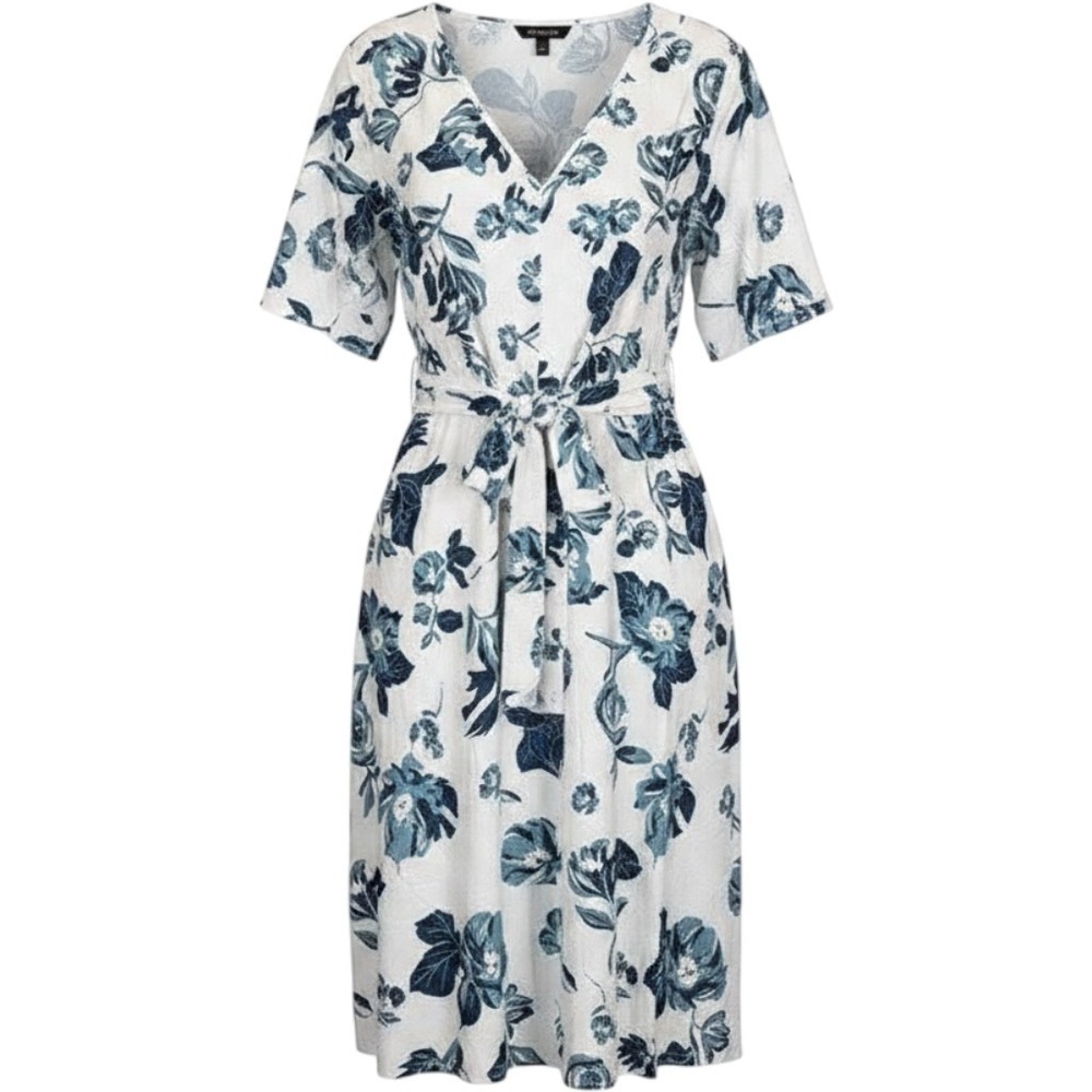 Bloomchic Blue Floral Midi Dress NWT, Tie Front Sun Dress Size 22W/24W